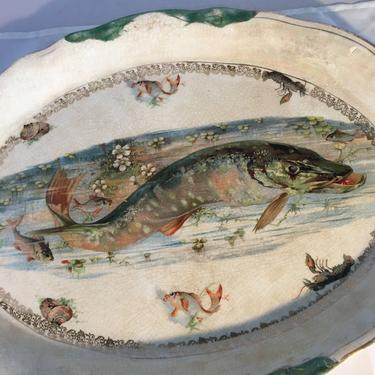 Elegant Antique Fish Platter 