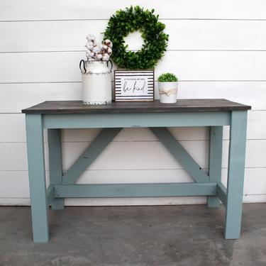4ft Persian Blue \/ Grey Stain Finish Desk