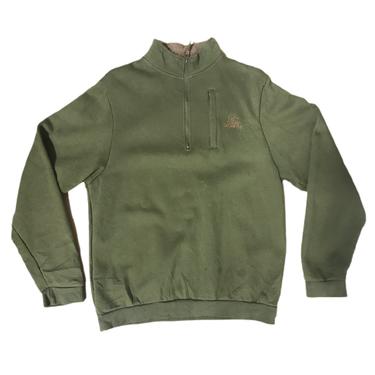 (M) Ducks Unlimited Green Quarterzip Sweater 062921 LM