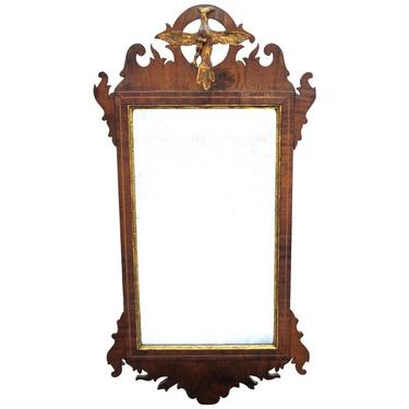American Federal Mirror With Scrollwork and Carved Eagle