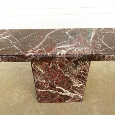 Vintage VARIEGATED MARBLE STONE PEDESTAL CONSOLE TABLE Entryway Contemporary Art
