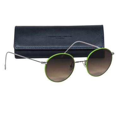 Francois Pinton - Lime Green Round Sunglasses w/ Brown Lenses