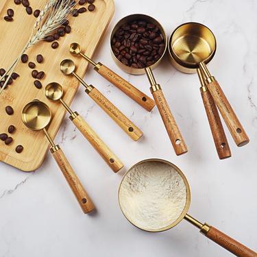 Brass Measuring Cup + Spoon Set