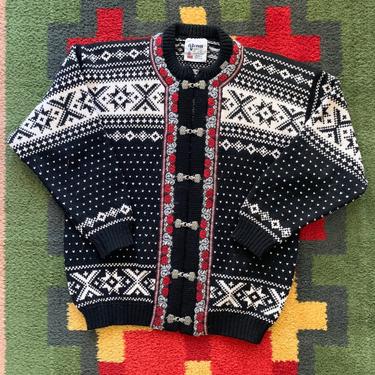 Vintage Voss Norwegian Wool Fair Isle Knitted Cardigan 