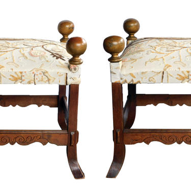 Large Pair of Arts and Crafts Style Square Stools