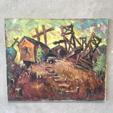 Impressionistic Railroad Landscape Oil Painting on Canvas by Eyon Altman