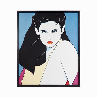 Vintage Acrylic Painting on Canvas after Patrick Nagel 