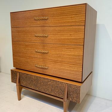 Mid Century Modern Tallboy Chest of Drawers by John Keal for Brown Saltman Serial Number 4004 