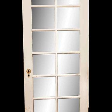 Vintage 12 Lite White Wood French Door 82.5 x 31.75