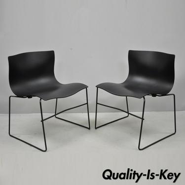 Pair of Knoll Handkerchief Stackable Black Chairs by Vignelli Designs