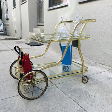 MID CENTURY MODERN Brass Bar Cart #LosAngeles 
