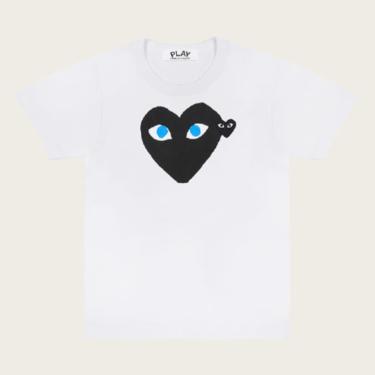 Comme Des Garçon Play Heart Print Logo Patch T-Shirt