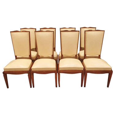 Set 8 French Arbus style Mid Century cherrywood dining chairs. c. 1940's ' Free Shipping in ' US ' 48 