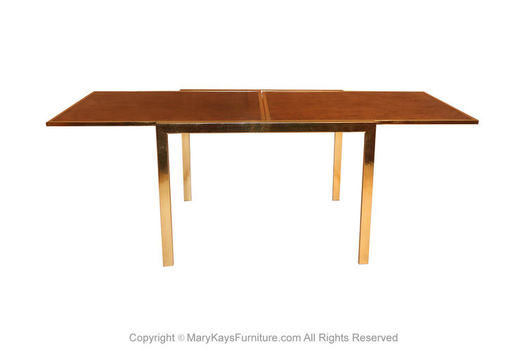 Mid Century Burl Wood Extension Table Milo Baughman Style 