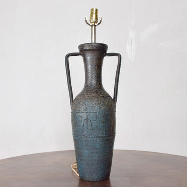 Midcentury Rimini Blue, Aldo Londi BITOSSI, Ceramic Table Lamp, 1950s 