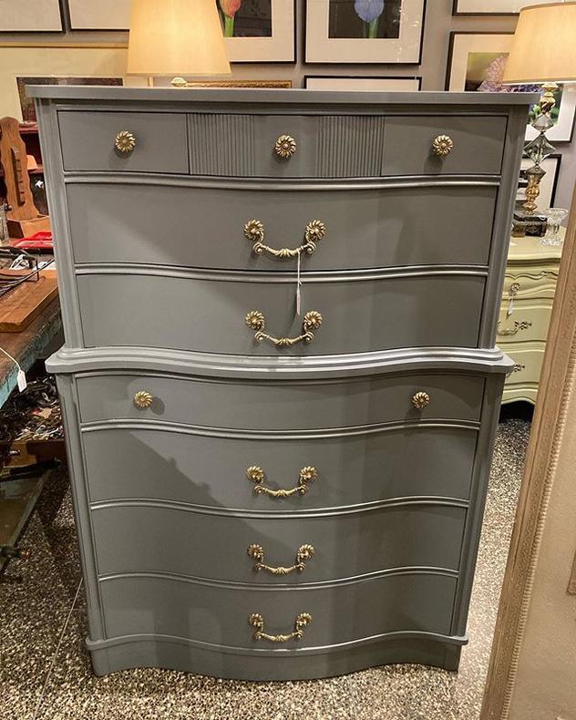 French provincial chest of drawers. 9 drawers. 36” x 19” x 55” 