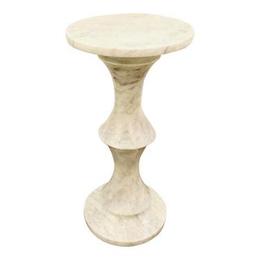 Currey and Co. White Carrara Marble Jesper Drinks Table