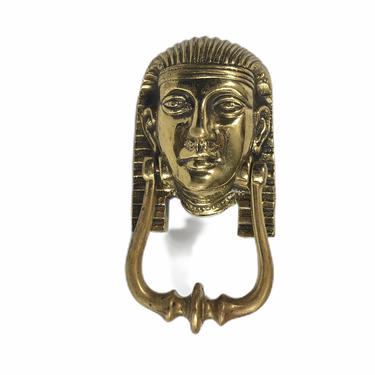 Vintage Brass Egyptian Pharaoh Door Knocker 