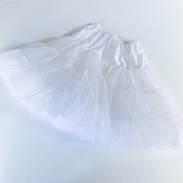 Vintage 1980s Little Girl's White Petticoat / 6X 