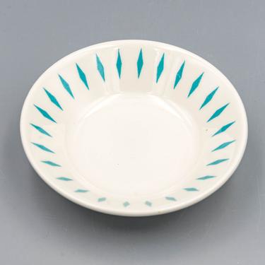 Homer Laughlin Best China Turquoise Diamonds Berry Bowl | Vintage Restaurant Ware | Atomic Mid Century Modern Dinnerware 