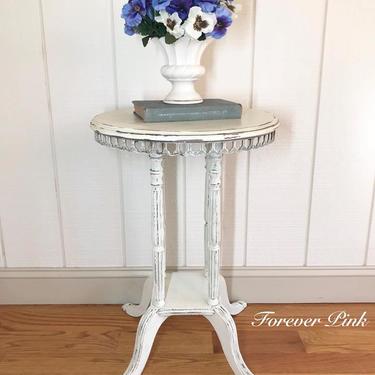 Beautiful Antique White End Table