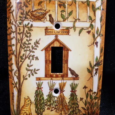 Garden Kitty Switch Plate Cover