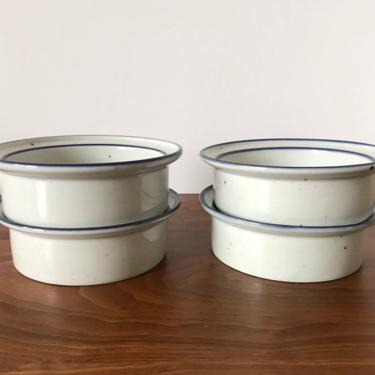 Set of 4 Dansk Blue Mist Rim Soup Bowls by Niels Refsgaard 