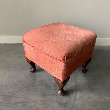 Antique square rose footstool