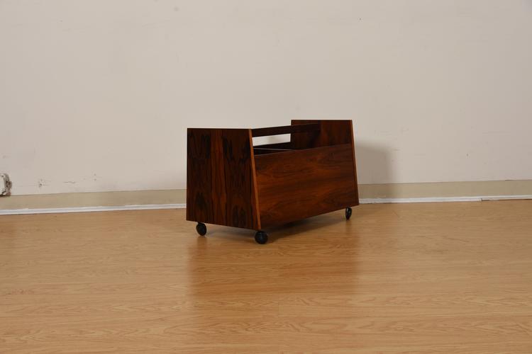 Gorgeous & Functional  Danish Rosewood Vinyl + Magazine Cart  More Pics to Come!