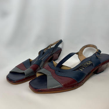 Penaljo Navy Leather Sandals 