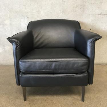 Black Leather Chair with Chrome Legs