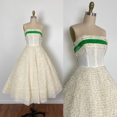 Vintage 1950s Dress 50s Prom Party Cupcake Fit and Flare 