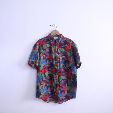 Arty Pattern 80s Silk Shirt 