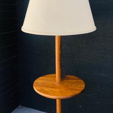 Oak Midcentury Floor Lamp