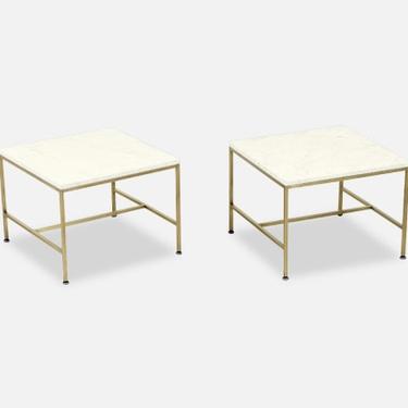 Paul McCobb Marble & Brass Side Tables for Directional