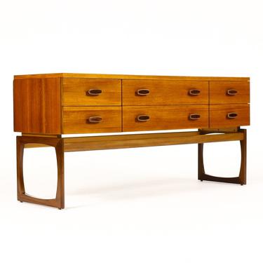 Danish Modern / Mid Century Teak Upright Dresser — Six Drawer — G-Plan — Sled Base 