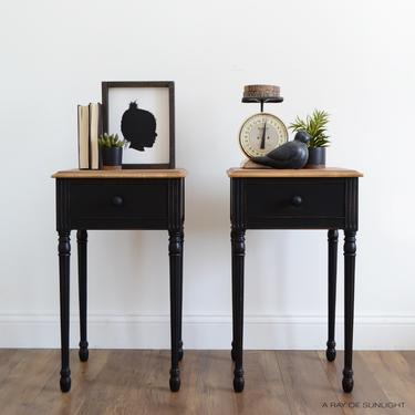 SOLD OUT - Pair of Nightstands - Vintage End Tables - Painted Furniture - Farmhouse Decor - Nightstand with Drawers - Vintage Furniture 