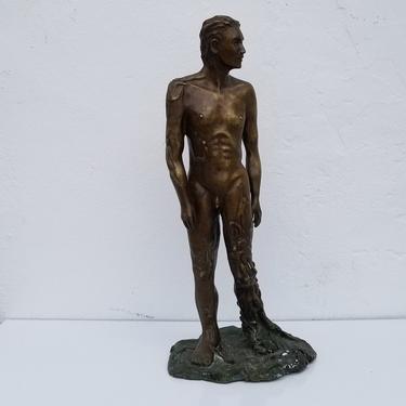 1991 V. POSSIN Bronze Man  Sculpture . 