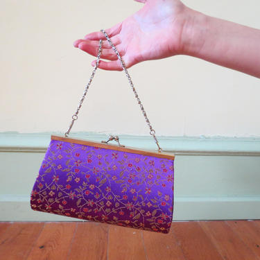 Vintage Purple Clutch | Purple Clutch | Purple Evening Bag | Floral Evening Bag | Vintage Evening Bag 