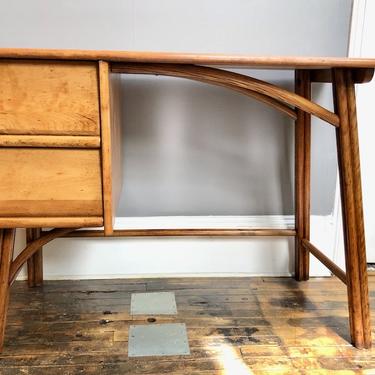 Vintage Maple &#038; Bent Oak Desk by Heywood Wakefield