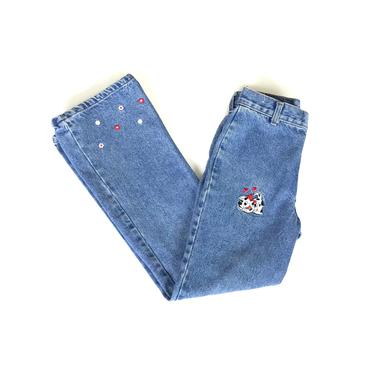 Vintage Watch LA Embroidered High Rise Jeans / Size XXS 21 22 