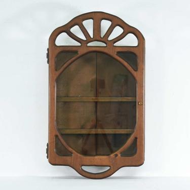 Vintage Mahogany Art Nouveau Curio Cabinet W Glass Door