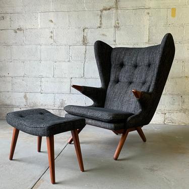 PAPA BEAR styled mid century MODERN Lounge Chair, Charcoal 