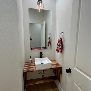 Bathroom Vanity Floating all Wood / Scandinavian / Industrial restroom / Modern Vanity / Rustic Furniture / contemporary 