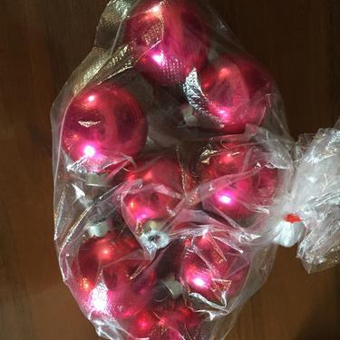 Medium Mercury Glass Ball Ornaments hot pink magenta lot of 8 