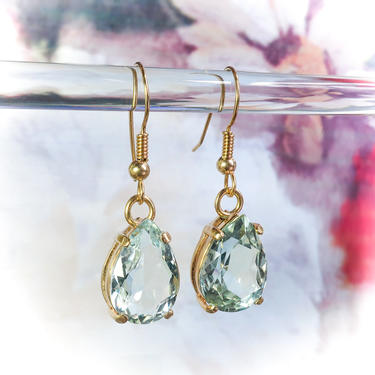 NOT FOR SALE--Installment Payment 2of4 Due 5/27----Vintage Aquamarine Drop Earrings 10.64ct t.w. Pear Shaped Euro Wire 14k Yellow Gold 