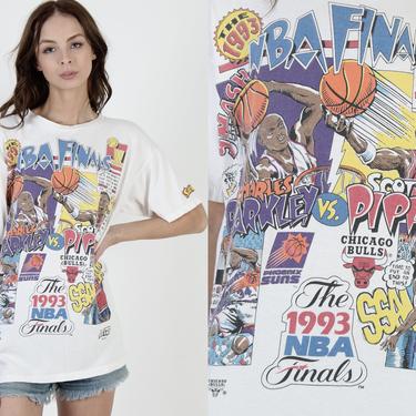 Scottie Pippen Salem T Shirt / Charles Barkley NBA Finals Tee / Vintage 90s Chicago Bulls Basketball Team / 1993 NBA Cartoon Shirt 