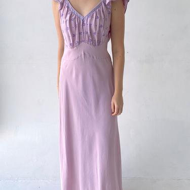Hand Dyed Saie Lilac Slip with Embroidery