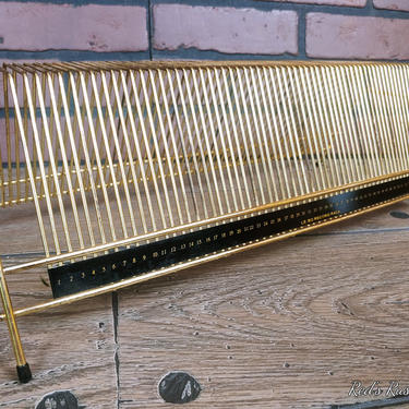 Mid Century MCM Le-Bo Brass Wire Record Holder 