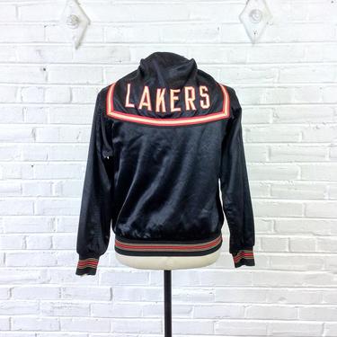 Size M-L Vintage 1940s 1950s Wilson Satin Lakers Warmup Pullover Jacket 